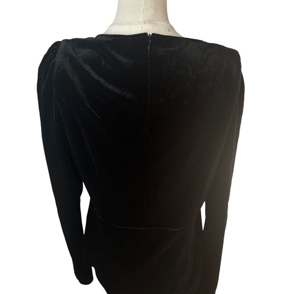 Princess Highway Size 12 Black Velvet Long Sleeve Top - Picture 8 of 15